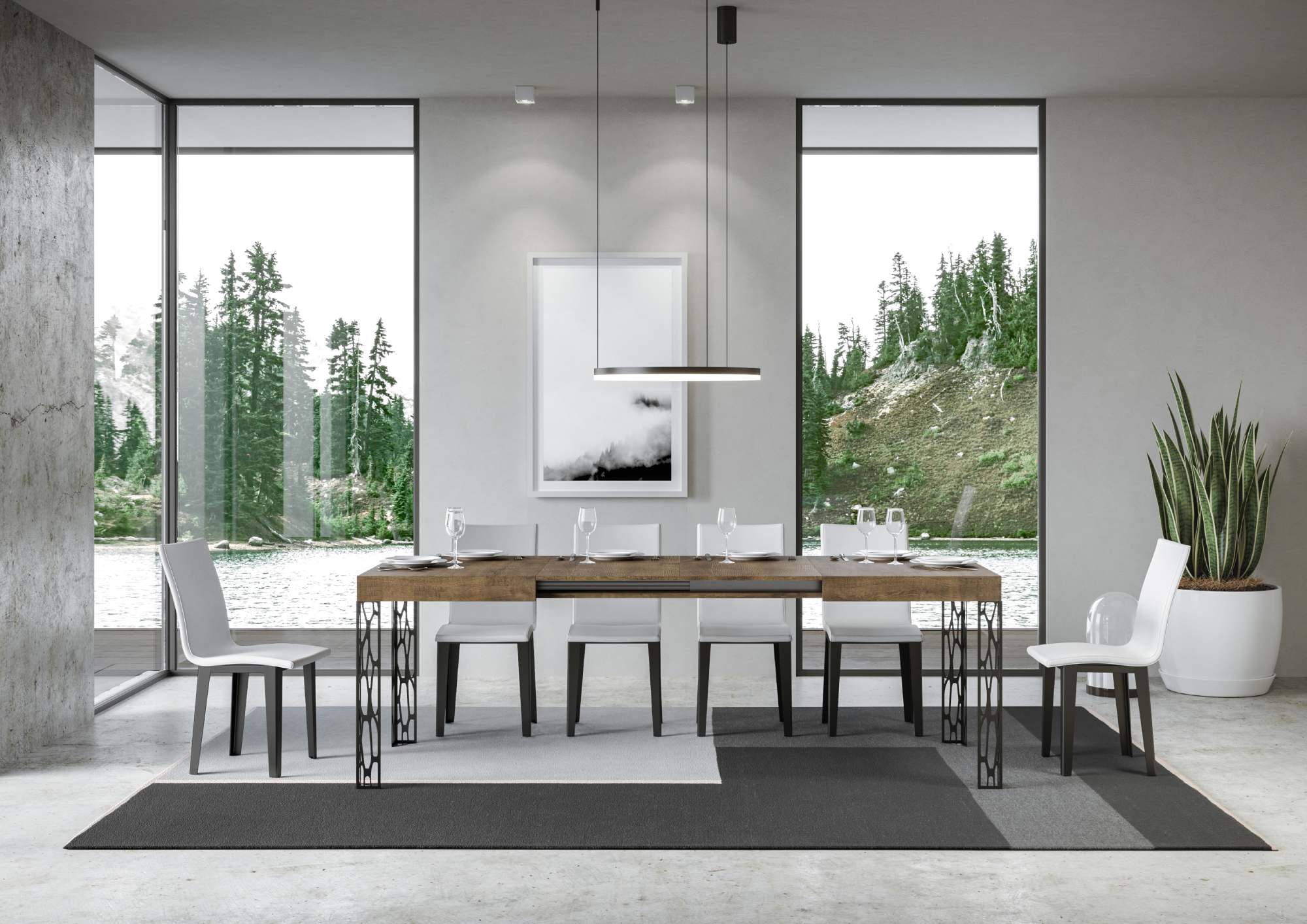 Tavolo Allungabile 130-234x90x77 cm Ghibli Allungabile piano Noce