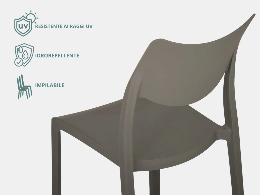 Marvin Sedia In Polipropilene Manu Arredo di Design Sedia per Esterno e Interno Impilabile Sedie pe 1 SEDIA MANU TORTORA