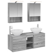 Set di mobili per il bagno 5 pcs Sonoma grigio 3406964