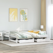 vidaXL Dormeuse con Cassetti Bianco 90x200 cm Legno Massello di Pino