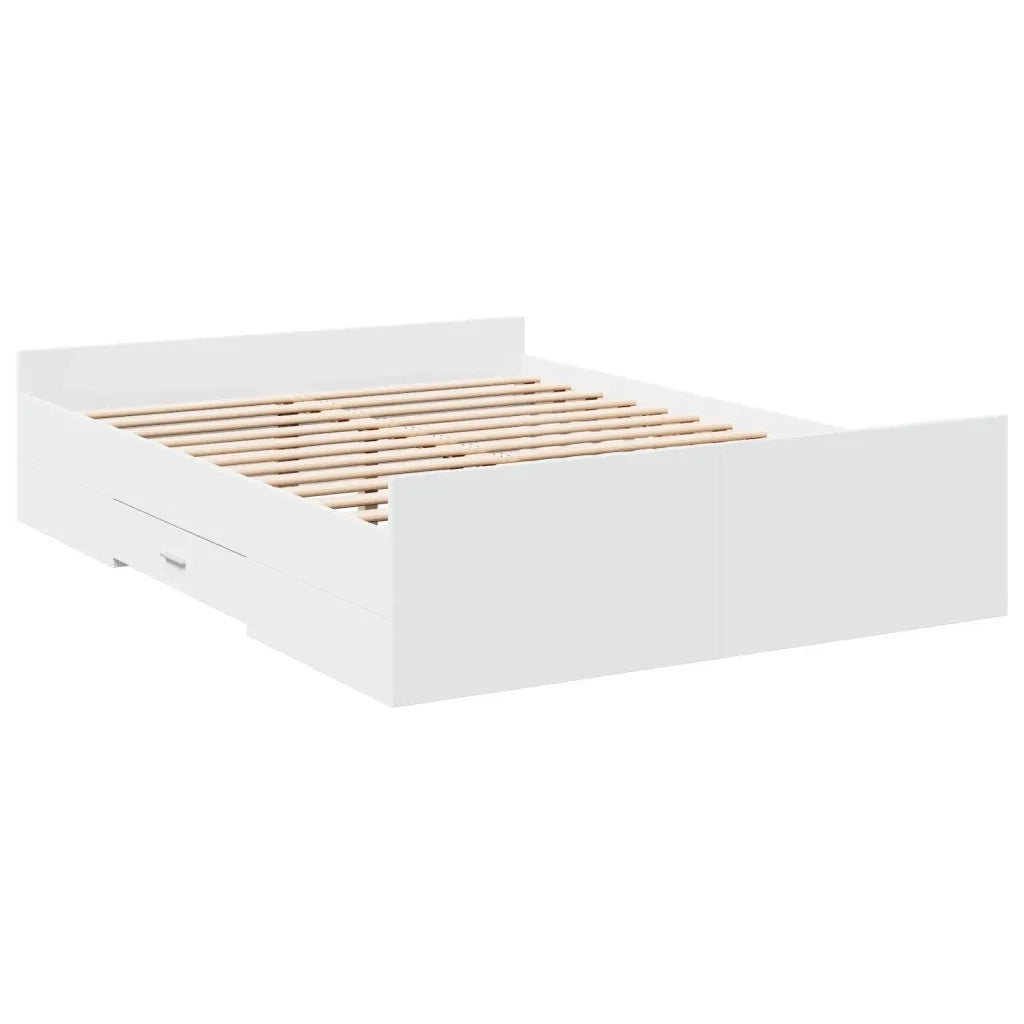 vidaXL Giroletto con Cassetti Bianco 120x200 cm in Legno Multistrato