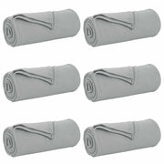 Coperte da Pile 6 pz Grigio 270 x 240 cm Panno