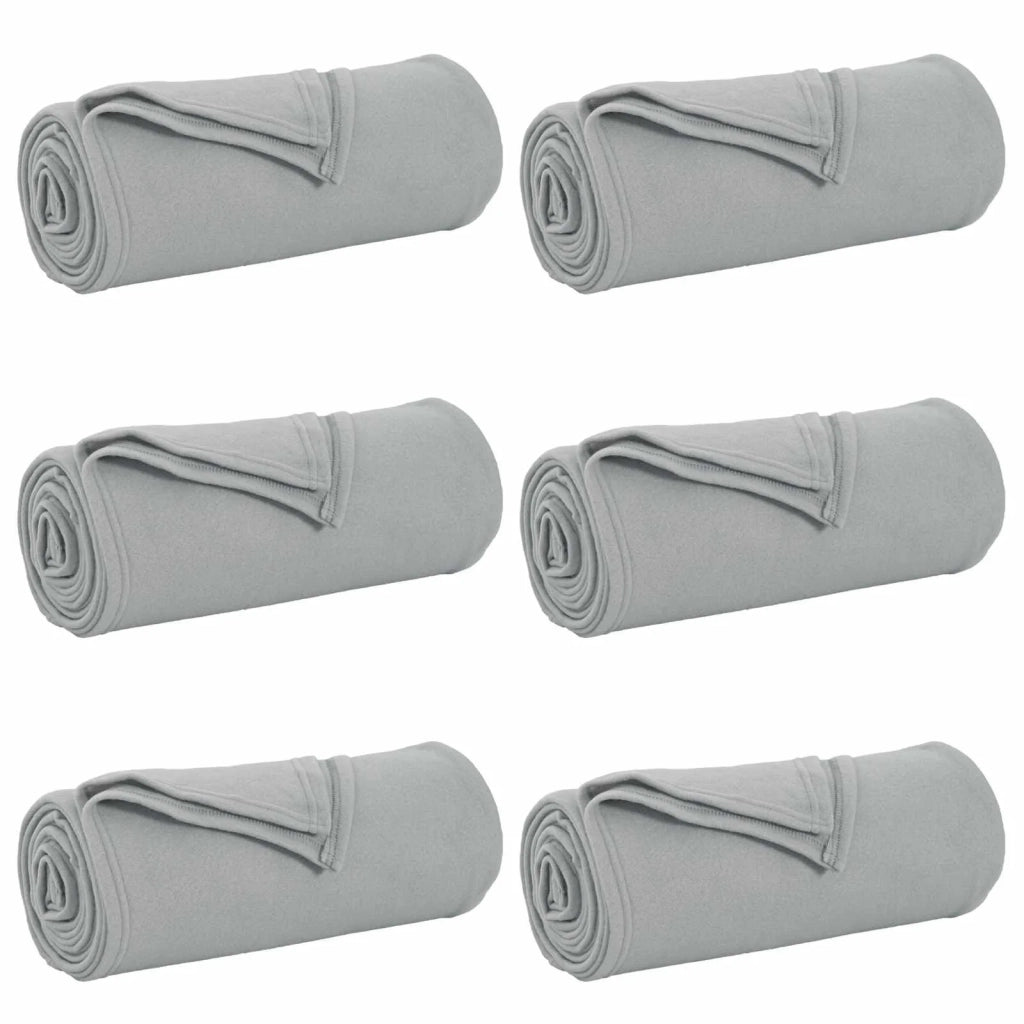 Coperte da Pile 6 pz Grigio 270 x 240 cm Panno