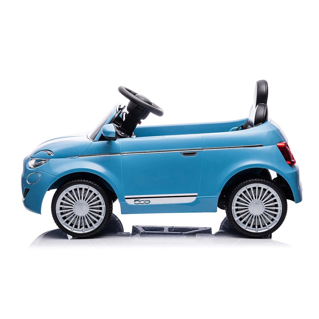 Macchina Elettrica per Bambini Fiat 500 12V 30W con Telecomando Luci e Suoni Blu