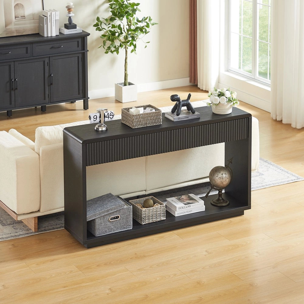Consolle da Ingresso ¨C Minimal ¨C Nero 2 cassetti ripiano 150 cm
