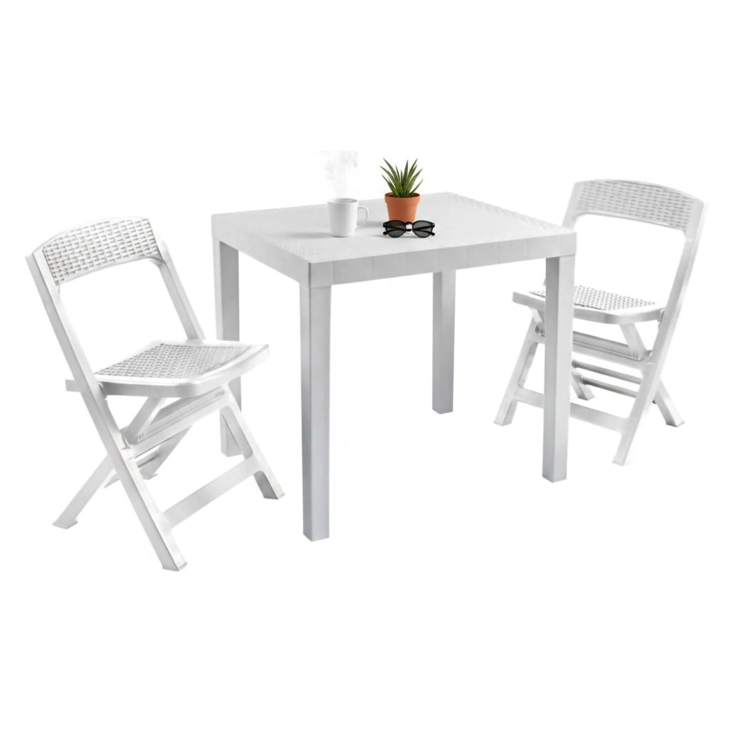 Salottino Outdoor Corinth, set Salotto da Esterno 2 Posti Made in Italy, Bianco