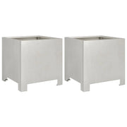Fioriera rialzata per piante fiori giardino terrazze set da 2 30 x 30 x 30 cm acciaio inox argento 02_0038922
