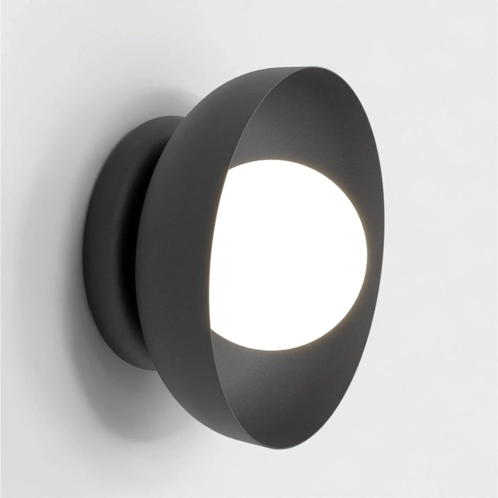Lampada da parete Ozzy in acciaio nero opaco