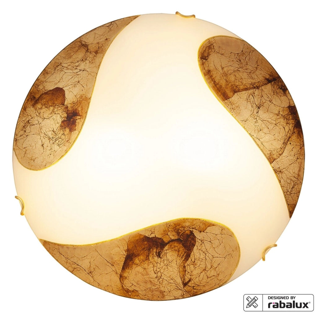 Plafoniera Rabalux Art Gold vetro bianca oro 40 cm 2xE27