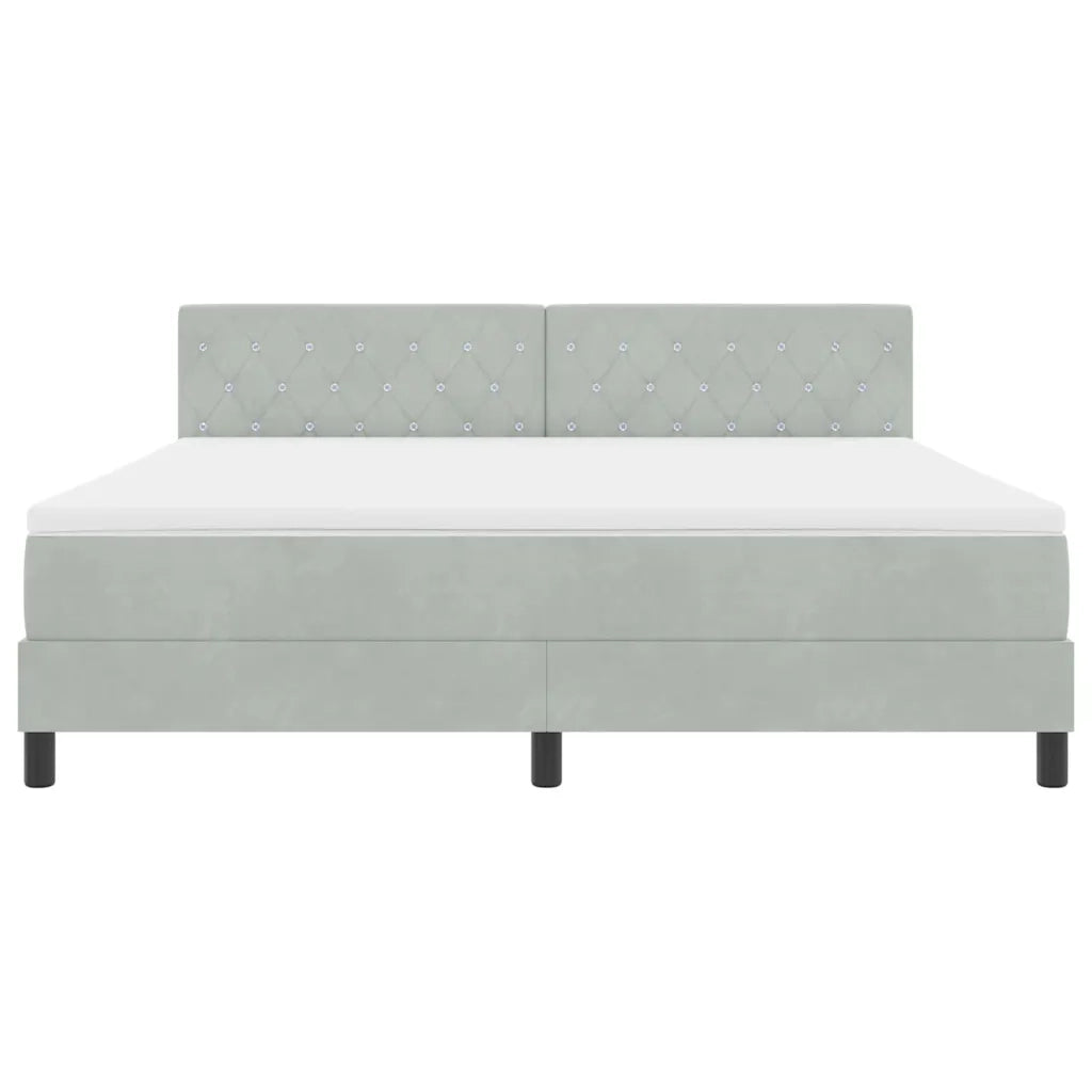 Letto a molle con materasso Grigio chiaro 180 x 200 cm Velluto 3339122