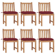 Sedie da Giardino 6 pz con Cuscini in Legno Massello di Teak cod mxl 8390