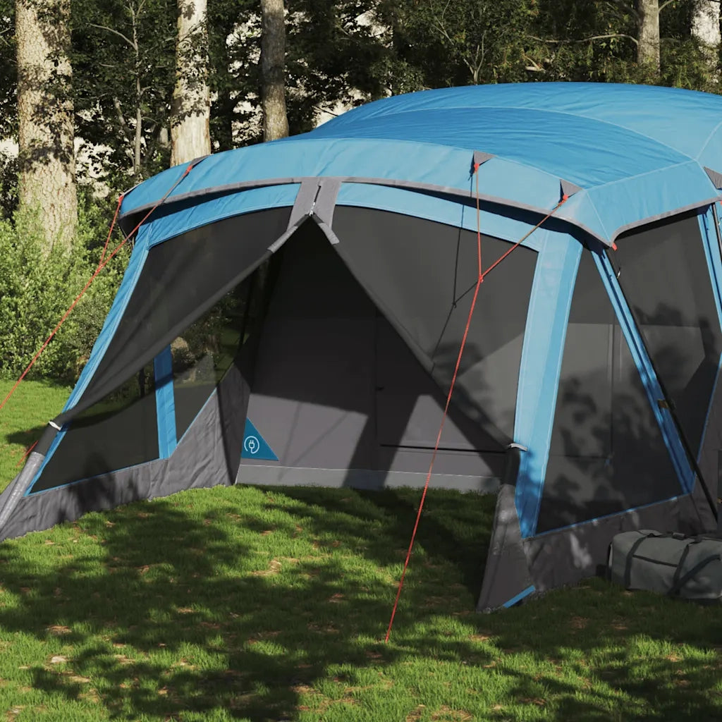 Tenda da Campeggio con Portico per 4 Persone-Tenda per Escursionismo Blu Impermeabile 284674
