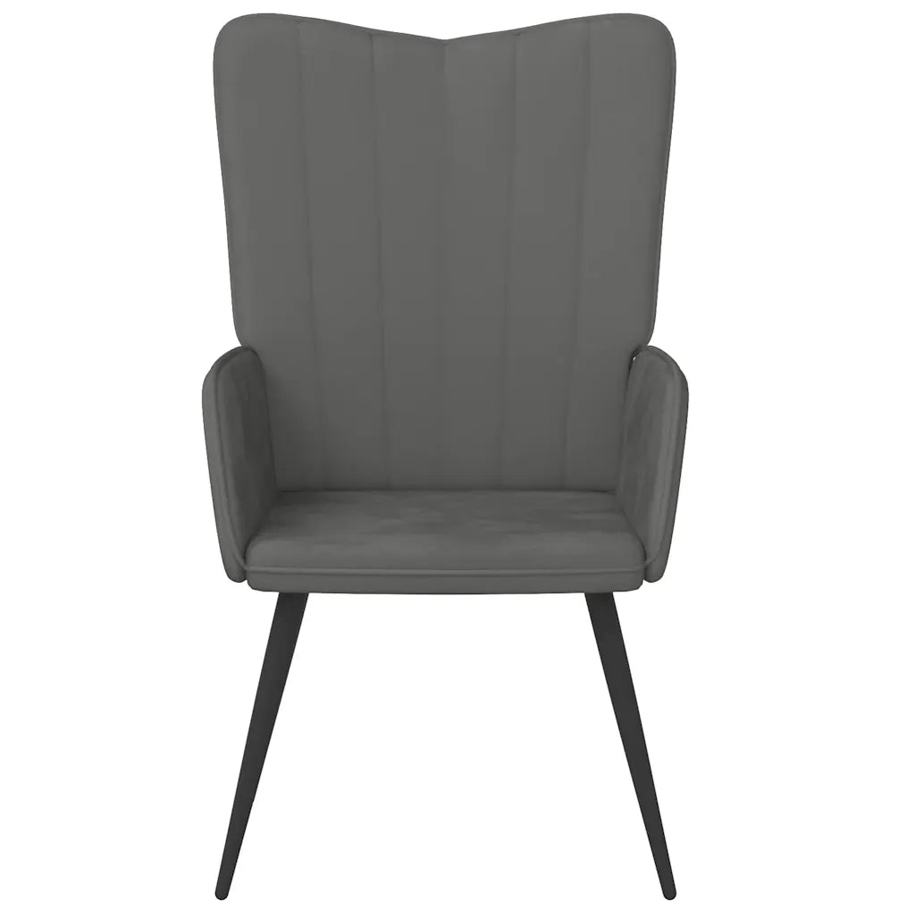 vida XL Poltrona Relax Grigio Scuro in Velluto
