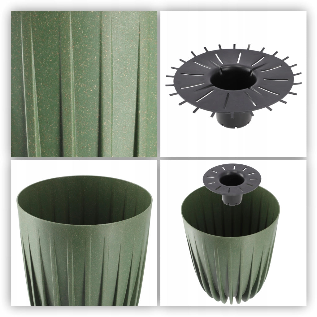 Vaso da fiori KADAX con inserto, rotondo, 19x22,5 cm, con coperchio in plastica.