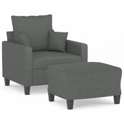 Poltrona | Sedia Relax con Poggiapiedi Grigio Scuro 60 cm in Tessuto