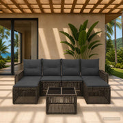 Set Divano da Giardino 7 pz Grigio e Grigio Scuro polyrattan 3435206