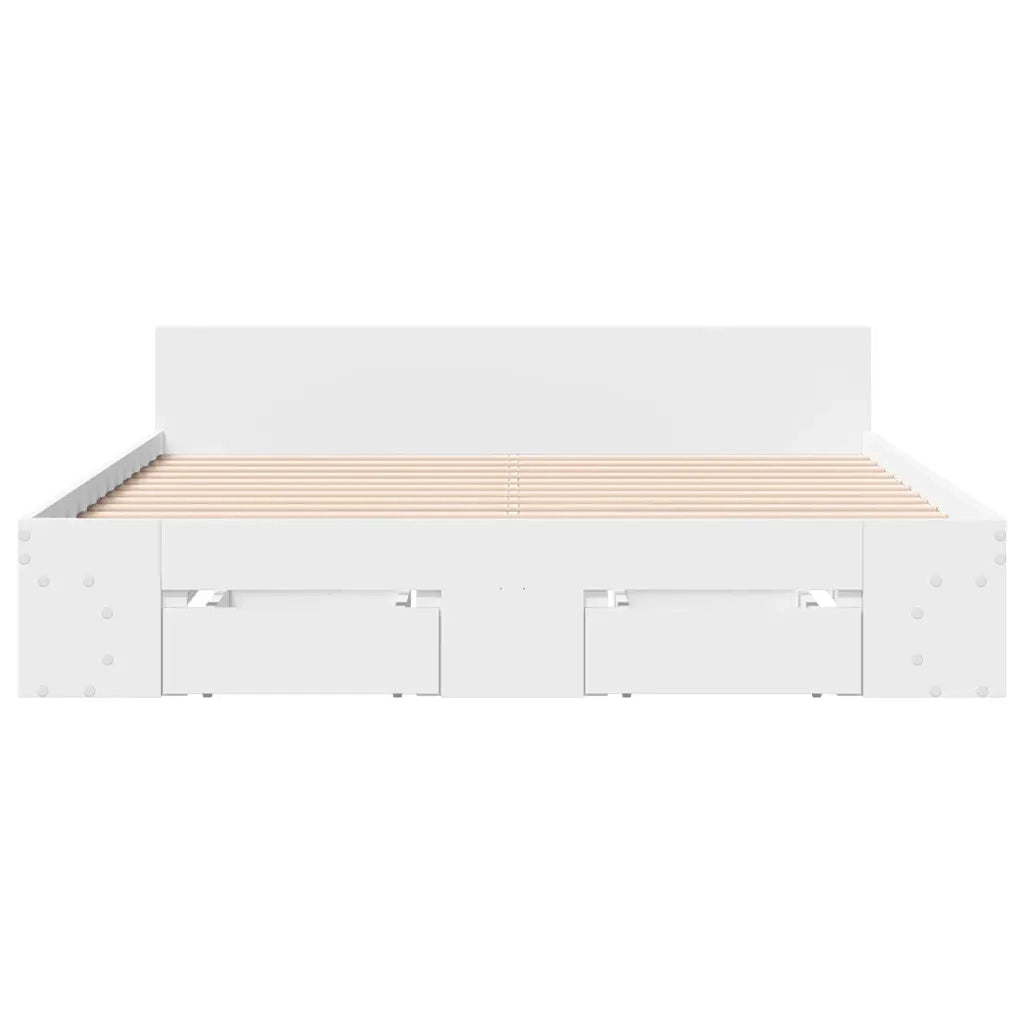 Giroletto con Cassetti Bianco 120x190 cm in Legno Multistrato
