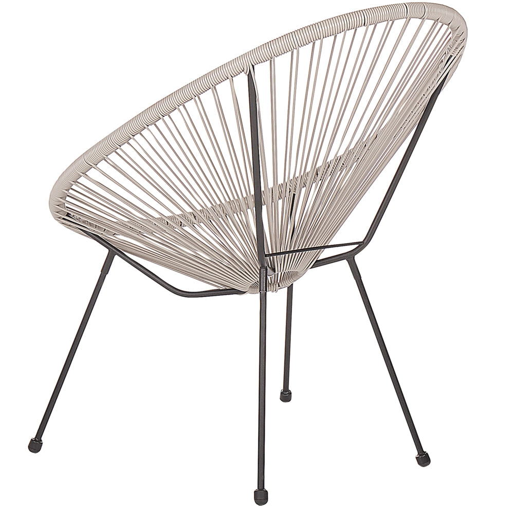 Set da Esterno Tavolino e 2 Sedie Grigio Chiaro Rattan Sintetico Moderno