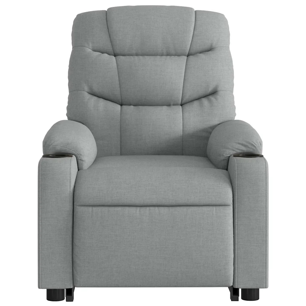 Poltrona Alzapersona Massaggi Reclinabile Grigio Chiaro Tessuto 3206654