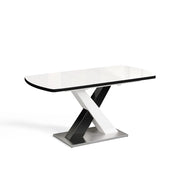 Tavolo da pranzo Chinto Nero/Bianco 120 x 80 cm Estensibile Vicco