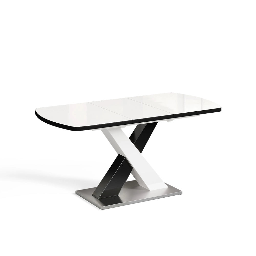 Tavolo da pranzo Chinto Nero/Bianco 120 x 80 cm Estensibile Vicco