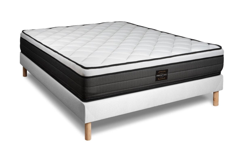 Pacchetto letto completo - Materasso 140x200cm + Box spring con doghe (kit) + 2 cuscini + Piumino - Suite