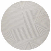 Tappeti per area Rotondo PALMERAS Crema Ø 200 CM Poliestere 42022582