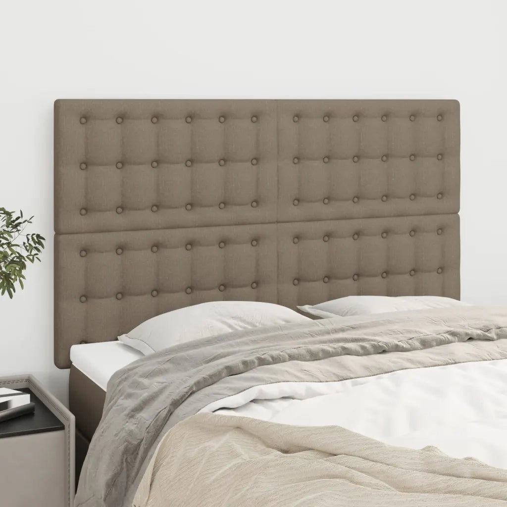 Testiera | Testata per letto Tortora 144x5x118/128 cm Tessuto