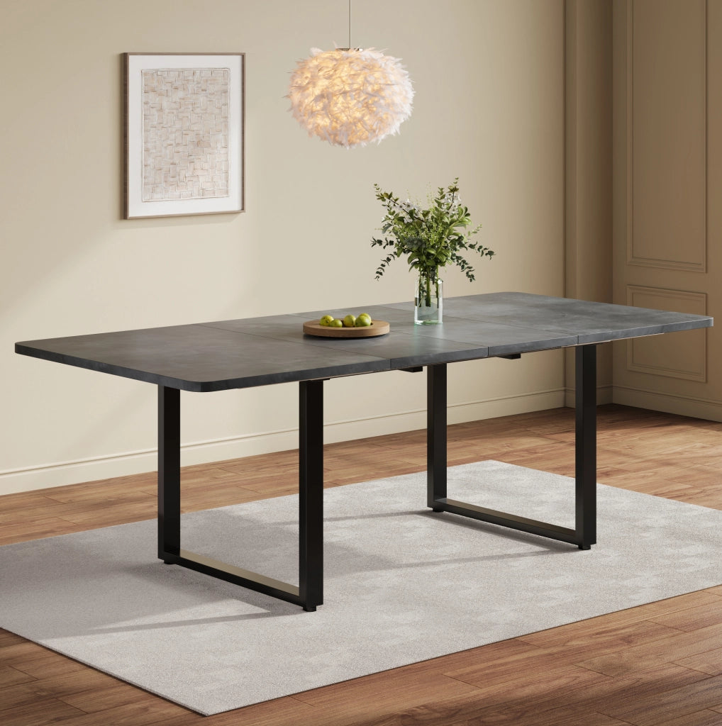 Tavolo da pranzo allungabile 3 livelli per 6-10 persone in MDF grigio