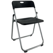 Sedia Pieghevole Salvaspazio Tiny Portatile Richiudibile da Interno Giardino Ufficio Struttura in Ferro e  Nero / Grigio