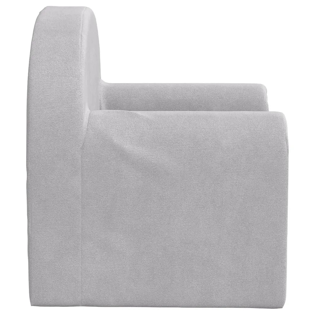 Divano letto | Sof¨¤ letto | Letto singolo per Bambini Grigio Chiaro in Morbido Peluche