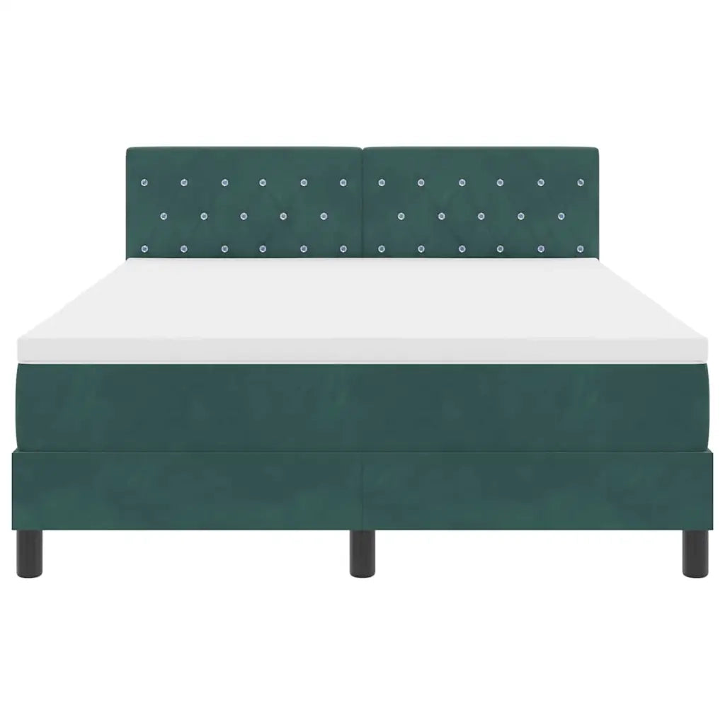 Letto a molle con materasso Verde Scuro 140 x 200 cm Velluto 3339113