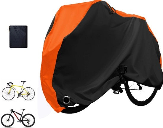 Fiatte, 210D Fiatte Fiatte, mantello per bicicletta impermeabile con fessura e tasca di stoccaggio, resistente alla luce solare e abrasione, Nero e Arancione, L[190*65*100cm]