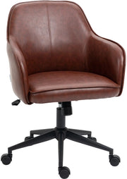 Sedia da ufficio - Marrone - Pelle in pvc - Regolabile - Funzione oscillante