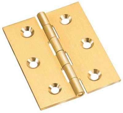 CERNIERA PIANA 4101 VALTOCE - OTTONE FRESATO SATINATO PERNO FISSO MM 35X35X1,6- 24 pezzi
