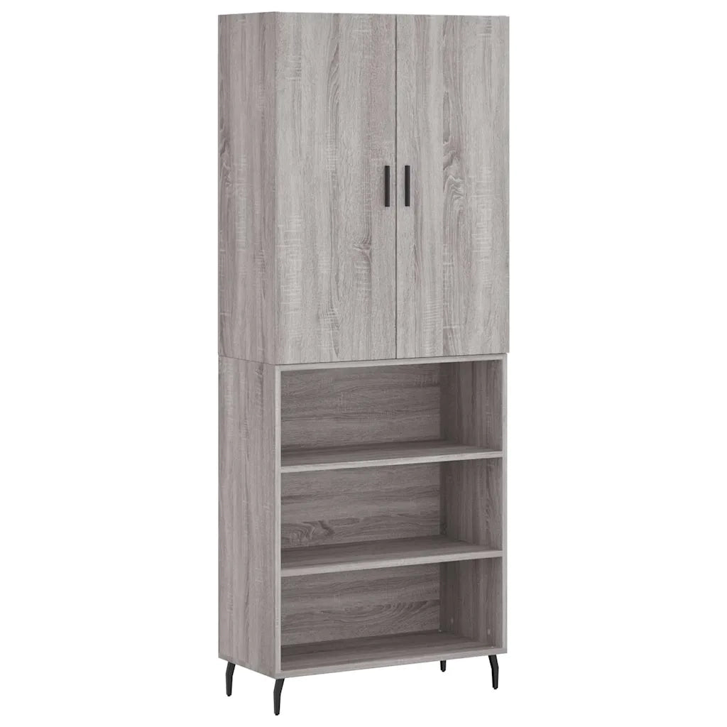 Credenza | Madia | Buffet da pranzo | Armadio da pranzo Grigio Sonoma 69,5x34x180 cm in Legno Multistrato