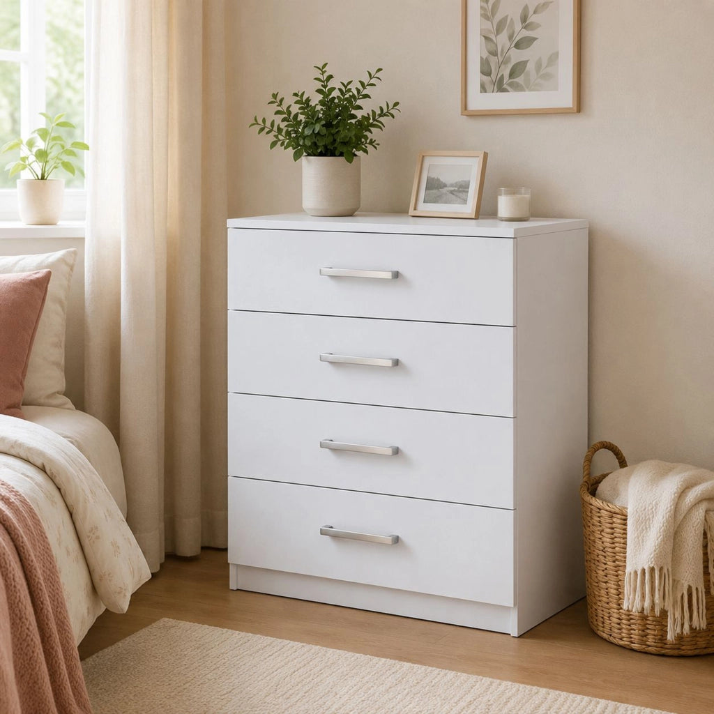 Laga, Cassettiera 4 Cassetti, 83x43x97h cm Bianco