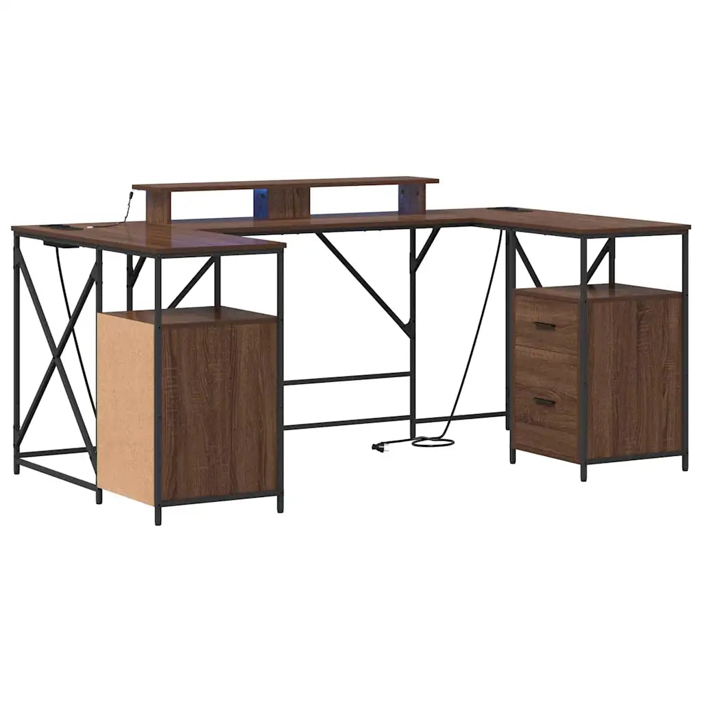 vidaXL Scrivania Rovere marrone 182 x 101 x 87.5 cm Legno multistrato