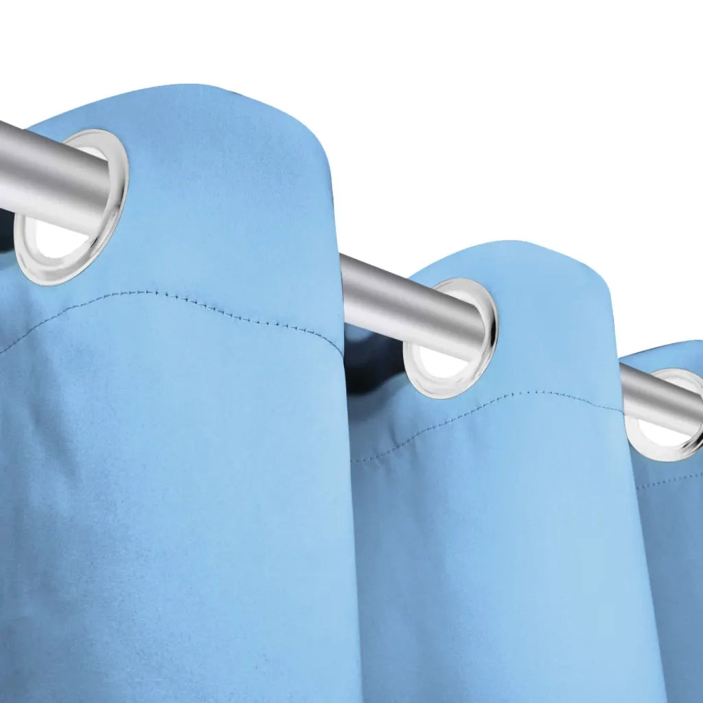 Tenda Oscurante con Occhielli in Metallo 270x245 cm Turchese 132209