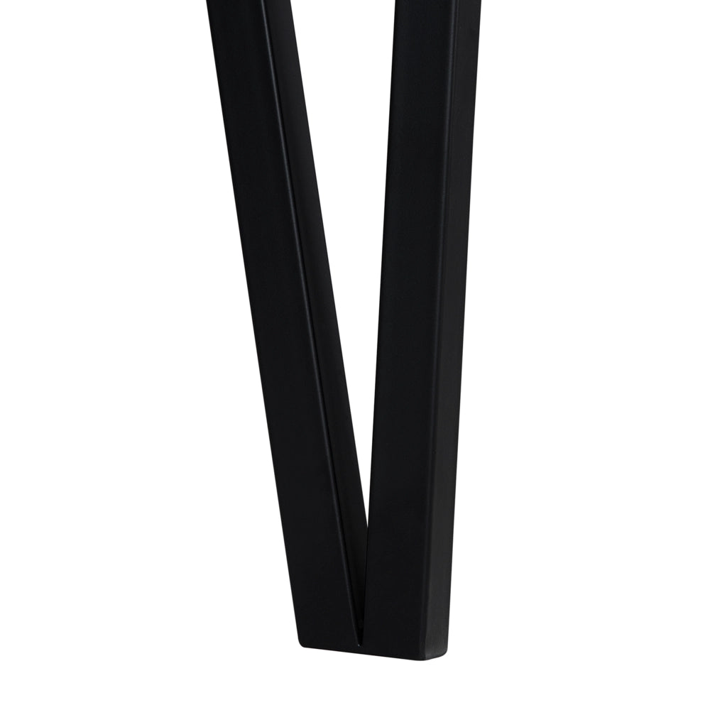 Tavolo da pranzo Piano in legno scuro Gambe a forcina in metallo Nero 150 x 90 cm Stile industriale rettangolare