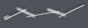 INDIRA PLAFONIERA-APPLIQUE LED  25W 3000lm, 3000KANCHE RETRO-ILLUMINATA CON 5 BACCHETTE ORIENTABILI ACCIAIO SATINATO L. 245CM
