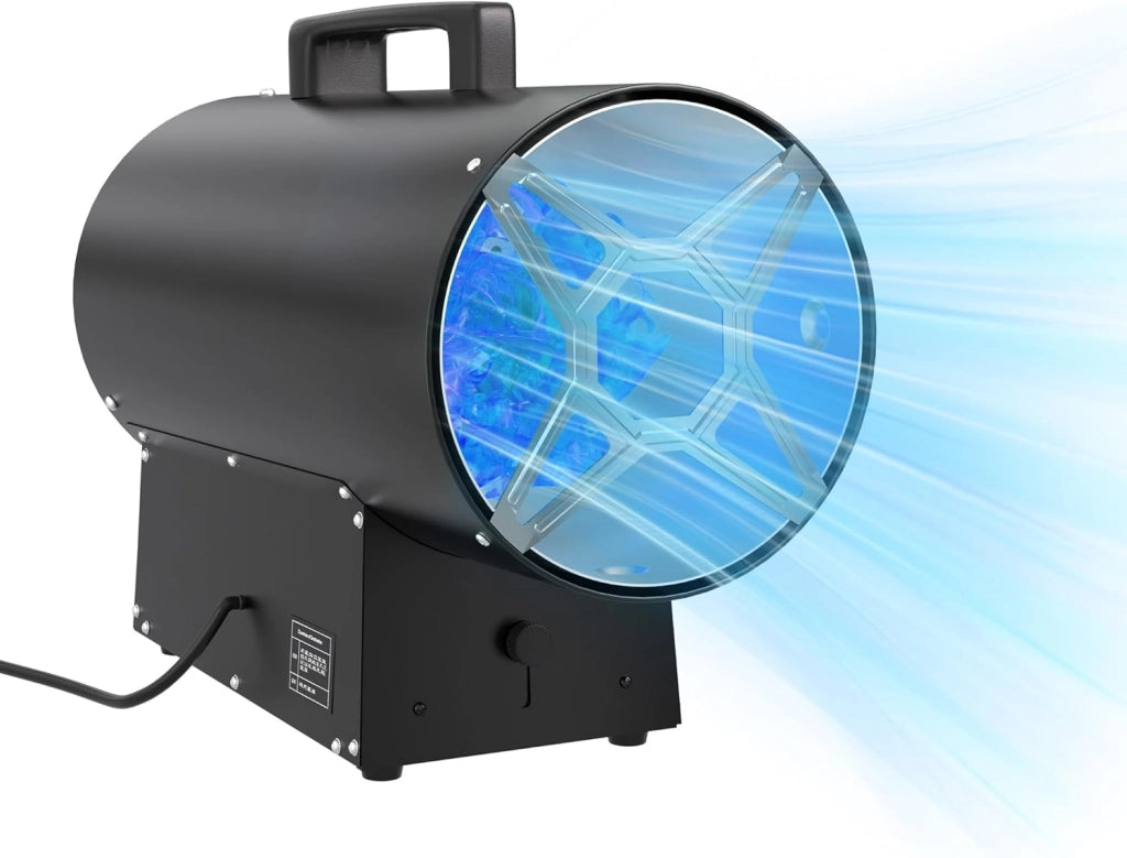 Ventola di riscaldamento a gas da 30 KW per interni in acciaio inox, riscaldamento a gas, con tubo di collegamento e regolatore di pressione del gas, per una superficie efficace 450 m²