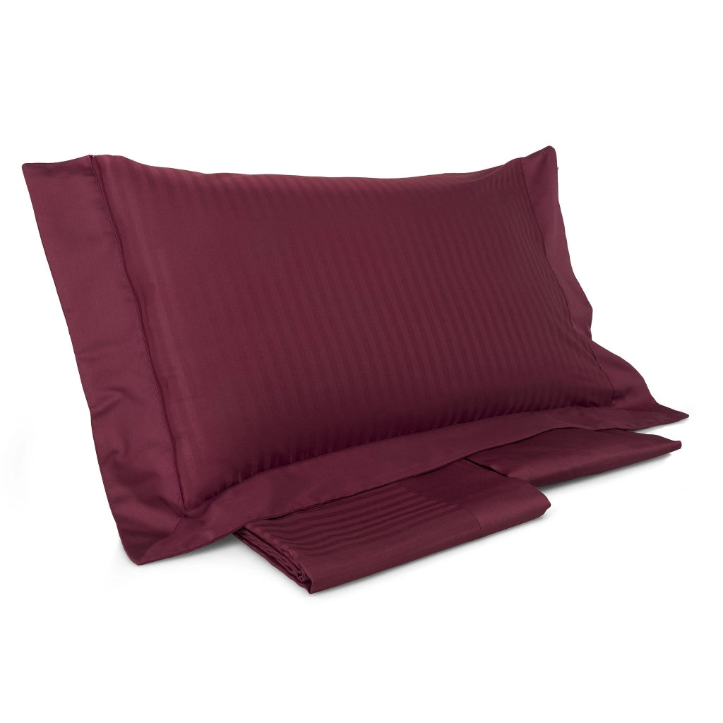 Set Lenzuola Matrimoniali Sopra Sotto e Federe Tinta Unita Mitera Rubino Bordeaux