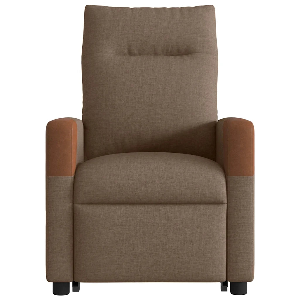 Poltrona Alzapersona Reclinabile Elettrica Marrone Tessuto 3324025