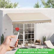 Tenda da Sole 295x200 cm a Bracci Motorizzata Elettrica - Beige tinta unita