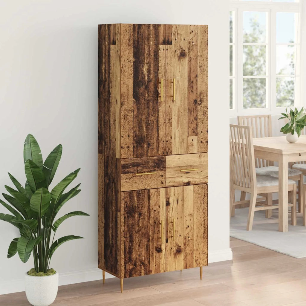 Credenza | Madia | Buffet da pranzo | Armadio da pranzo Legno vecchio 69,5 x 34 x 180 cm Legno multistrato