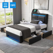 letto imbottito pu nero 90 x 190 cm
