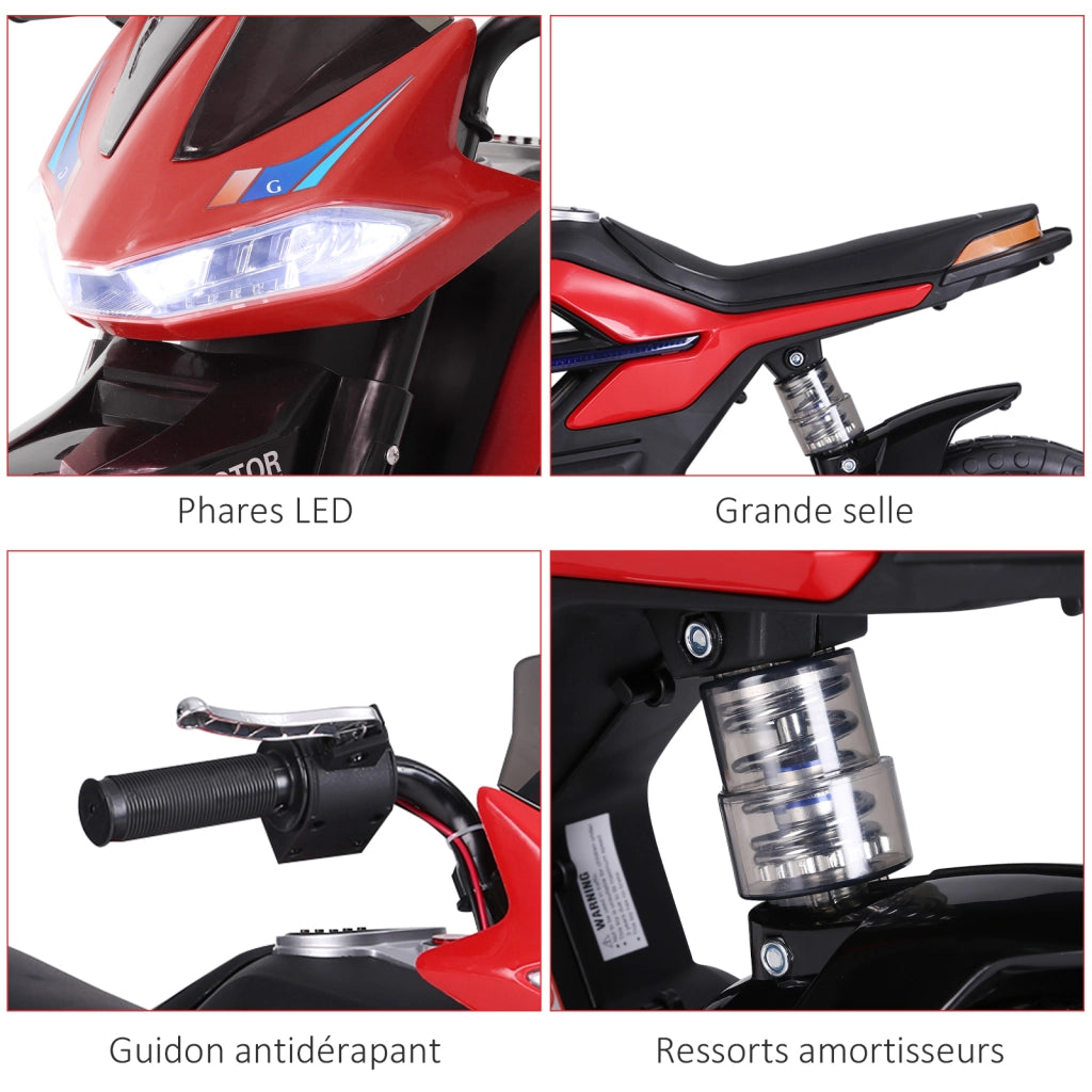 Moto Elettrica Bambini 3-6 Anni ¨C Zephmum ¨C Rosso