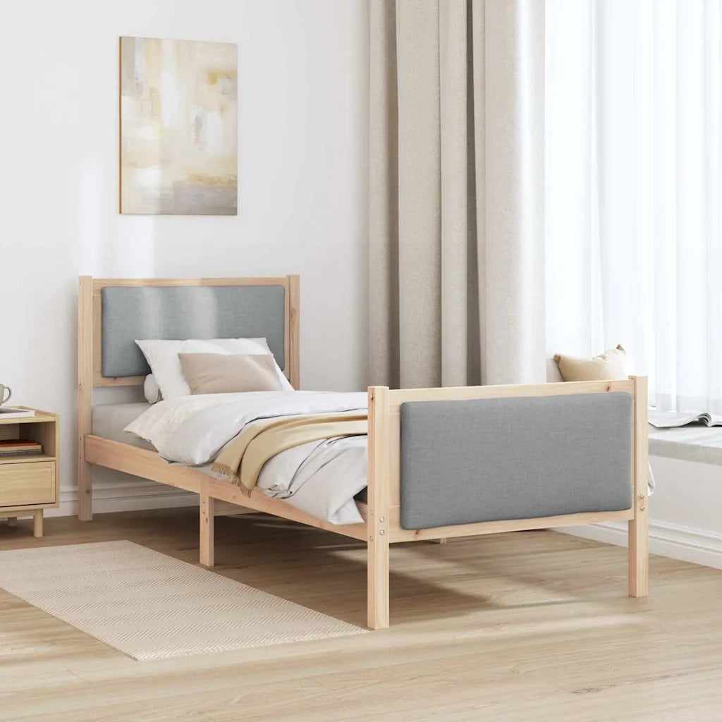 Struttura del letto Grigio chiaro 75 x 190 cm Tessuto