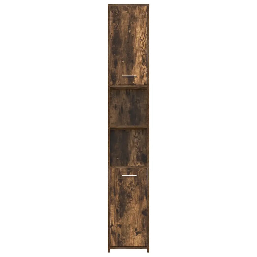 Armadietto Bagno Rovere Fumo 30x30x183,5cm Legno tecnico 815519
